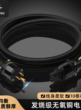 ATAUDIO 发烧级无氧铜电源线国标美标CD机胆机功放电源专用连接线