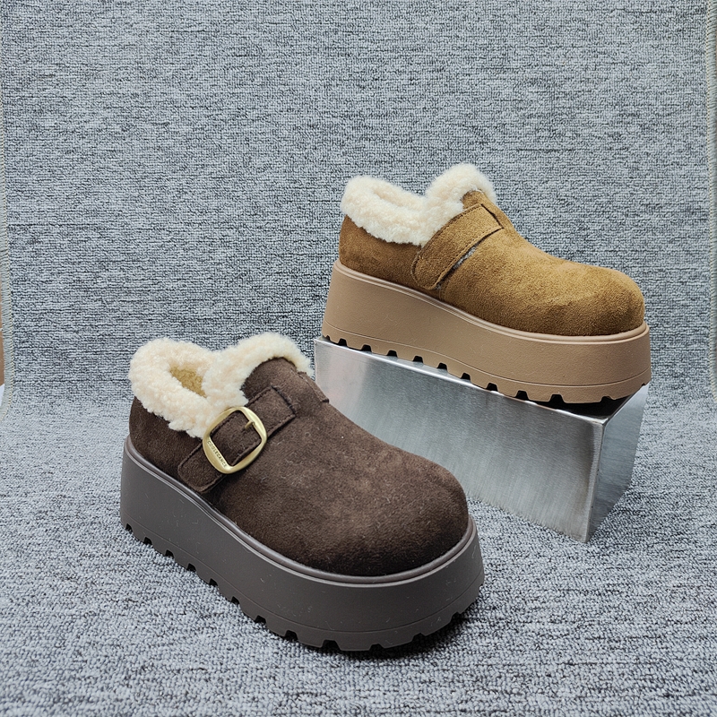 女加绒保暖增高厚底舒适休闲棉鞋