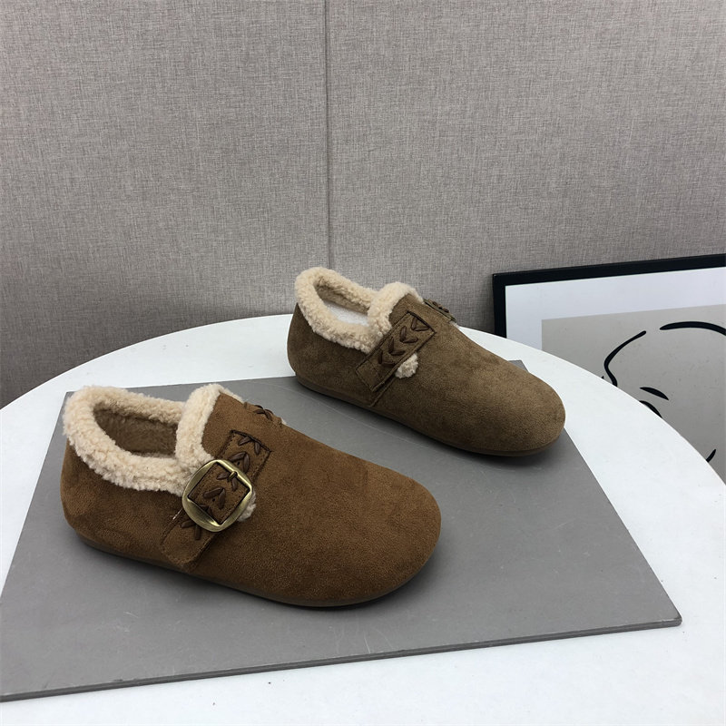 复古森系乐福鞋女鞋毛口增高厚底