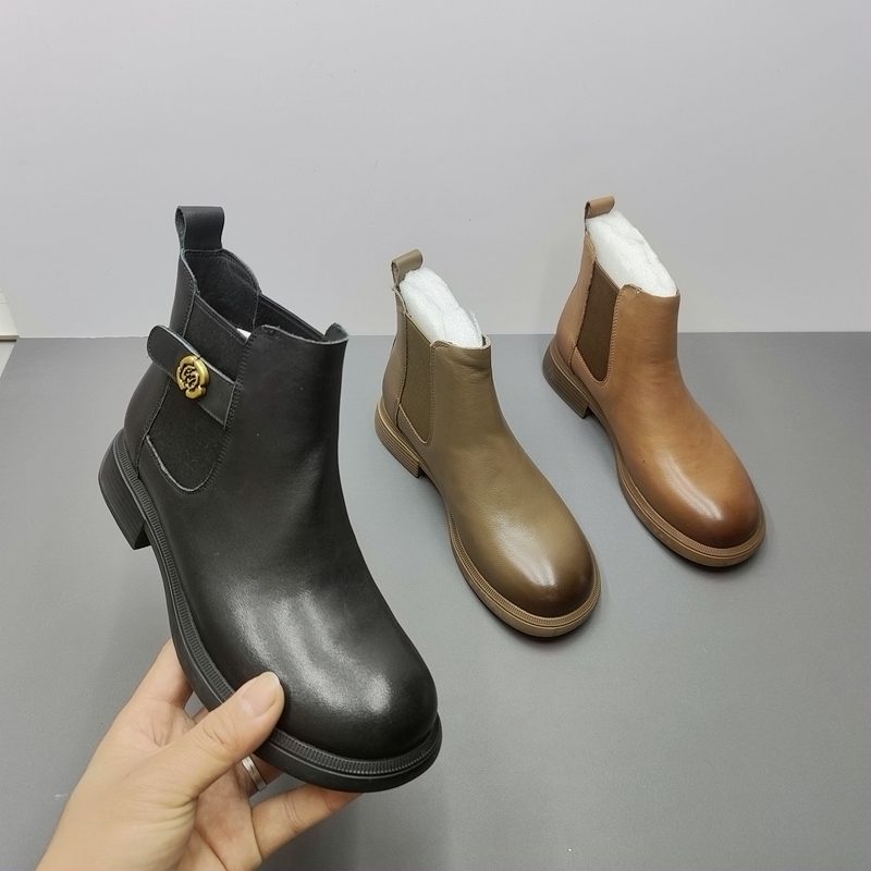 马丁靴复古英伦风平跟休闲单靴
