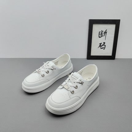 2025新款春夏季女单鞋透气舒适休闲百搭时尚轻便运动小白鞋一脚蹬
