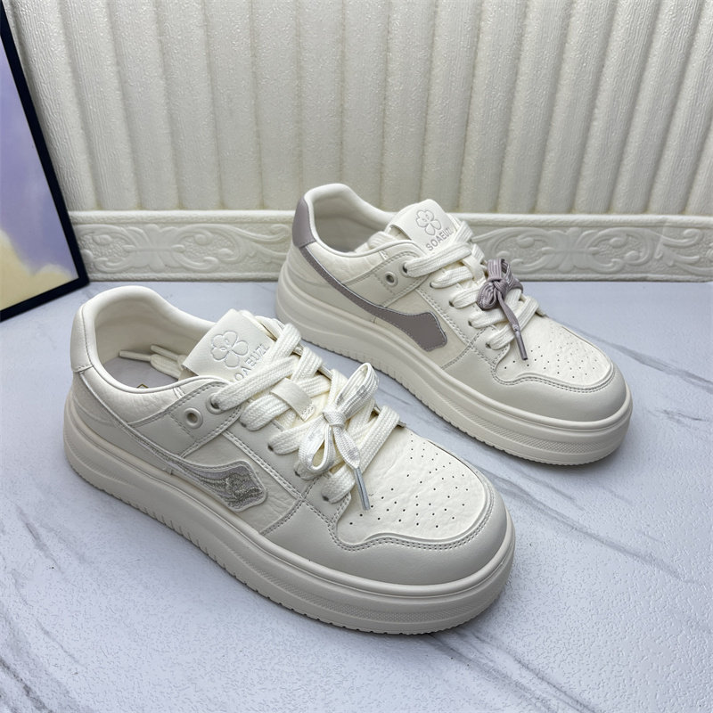 休闲断码真皮2026春季松糕底小白鞋女单鞋透气运动板鞋百搭厚底,女鞋,时尚休闲鞋,淘宝优惠券,粉丝福利购,淘宝优惠卷