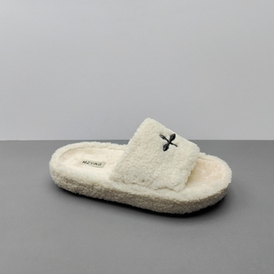 毛毛拖鞋 外穿厚底休闲百搭时尚 加绒35.36.37.38.39 新款 撤柜女鞋