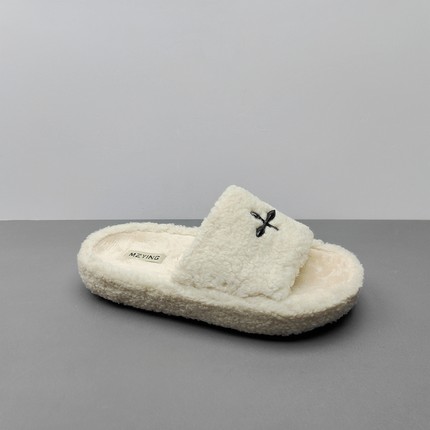 撤柜女鞋新款外穿厚底休闲百搭时尚毛毛拖鞋加绒35.36.37.38.39