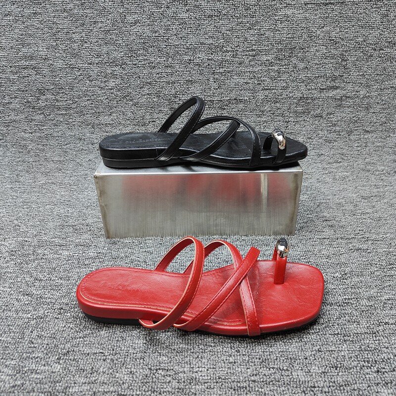 26夏季新款断码套趾女鞋清凉百搭透气一字拖平底软底外穿凉拖鞋