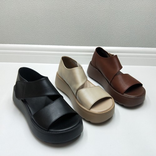 厚底松糕外穿女鞋镂空透气牛皮