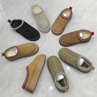 包头半托真皮牛皮牛反绒雪地靴拖