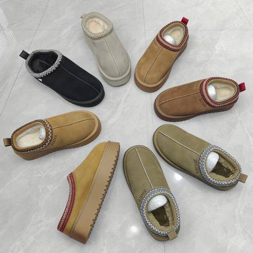 包头半托真皮牛皮牛反绒雪地靴拖