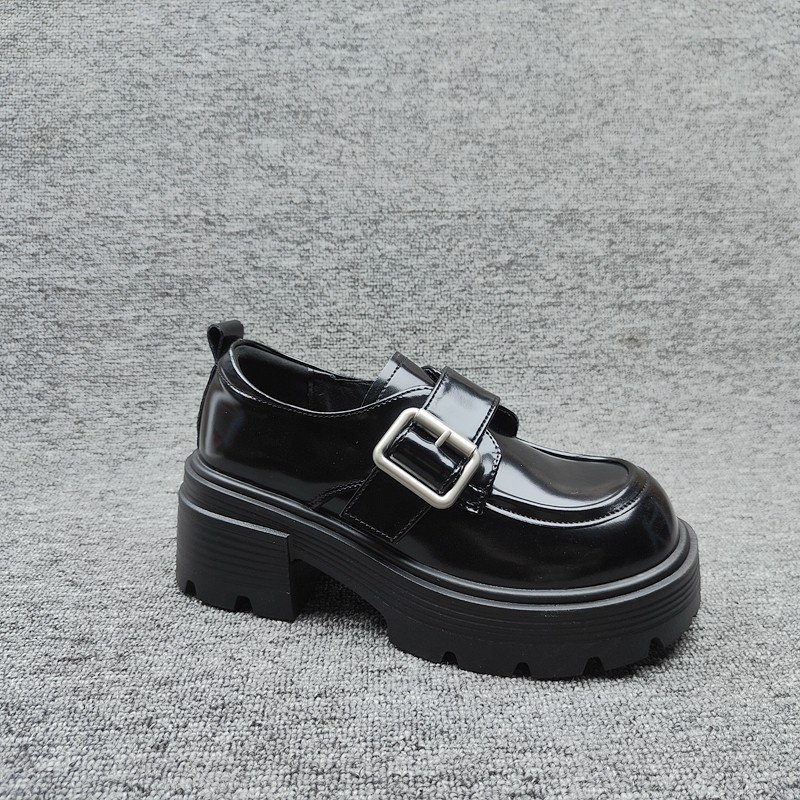 英伦风圆头厚底小皮鞋时尚休闲鞋