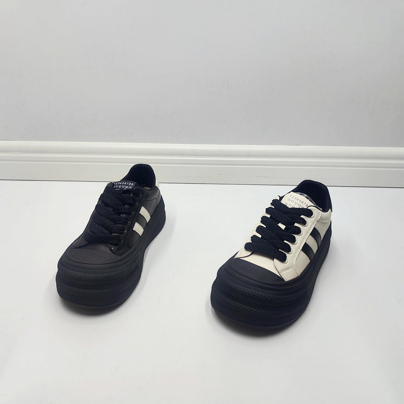 厚底休闲百搭真皮丑萌大头板鞋