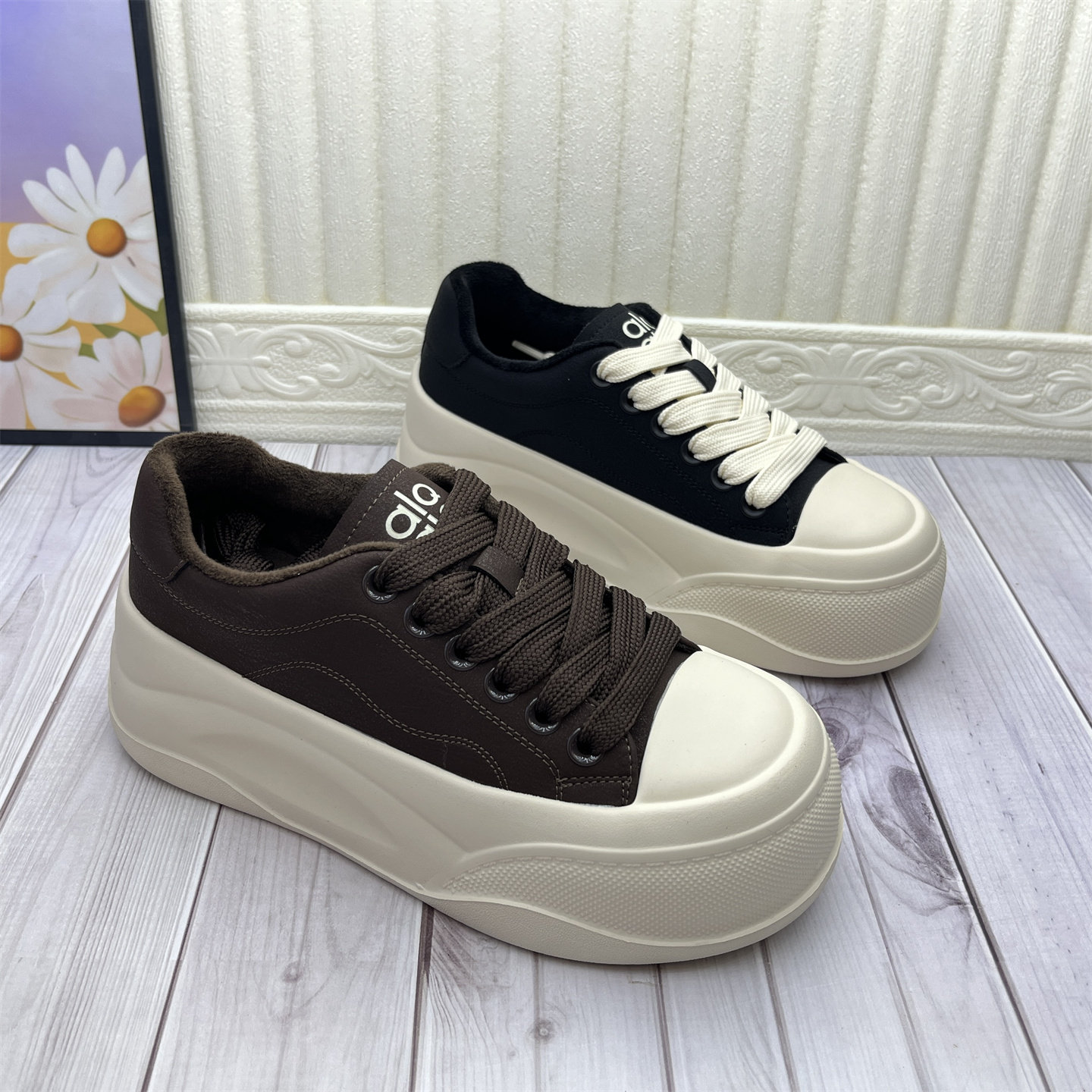 25秋冬新款断码尾货真皮女鞋厚底增高百搭女休闲保暖加绒轻便板鞋