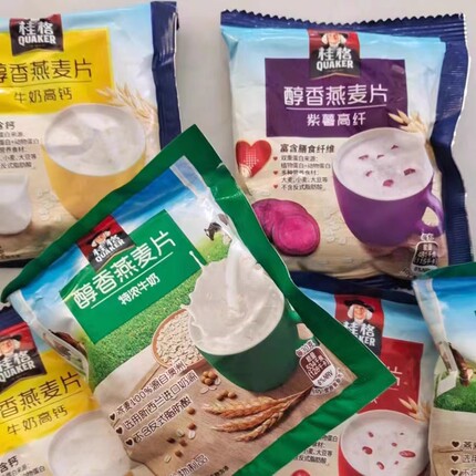 桂格即食燕麦片540g醇香牛奶高铁红枣谷物格林独立装冲饮营养早餐