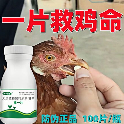 正品禽来一片养鸡专用鸡药小鸡药救急片呆立不食精神不振家禽通用