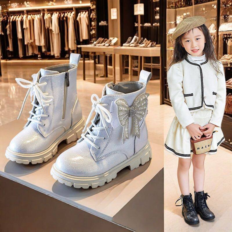 女童单鞋2026新款春秋儿童靴子软底鞋洋气马丁靴时尚加绒保暖短靴