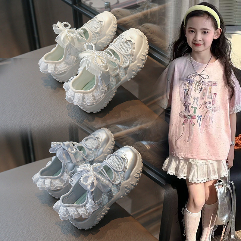 童鞋女童2026夏季新款儿童公主运动鞋网面镂空女孩时尚软底单网鞋