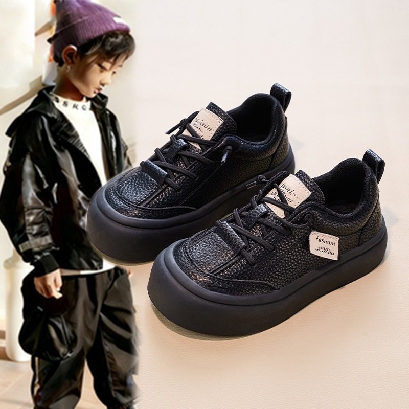 男童运动鞋2026春秋新款百搭黑色儿童板鞋女童休闲鞋软底跑步鞋潮