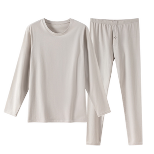 秋衣秋裤男士套装纯棉青少年棉毛衫薄款加大码中老年保暖内衣秋冬