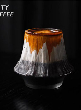 Dirty之王 网红脏咖啡专属杯子/美式冰咖杯烈焰富士山 中古玻璃杯