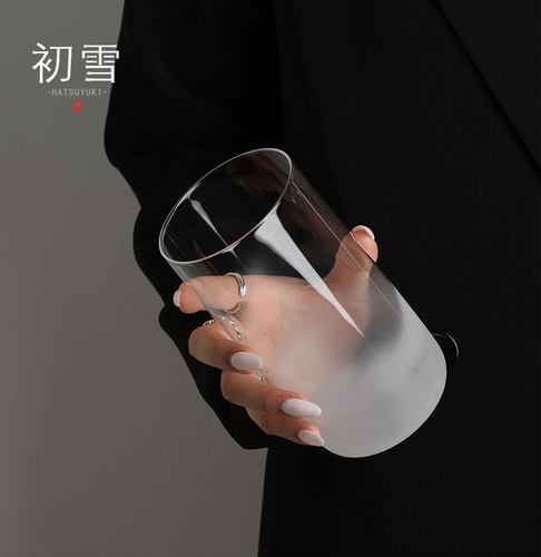 初雪中古风玻璃杯啤酒杯日式