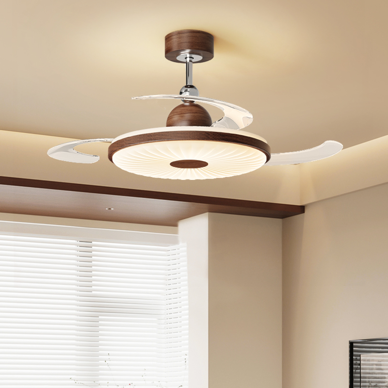 星玺云朵风扇灯隐形静音卧室灯中古法式2025新款餐厅吸顶吊扇灯