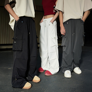 美式 潮牌伞兵裤 松紧抽绳休闲长裤 Nuthink薄款 新款 裤 男女秋季 工装