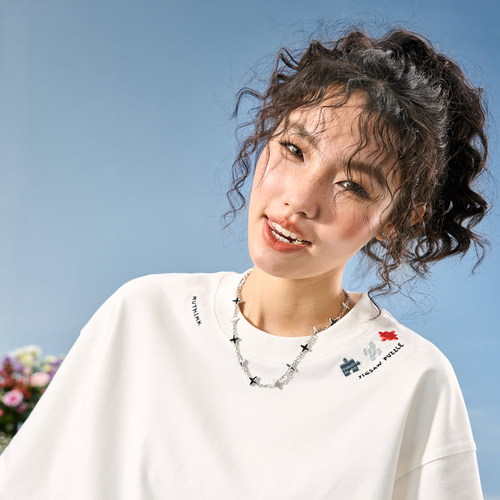 Nuthink索罗娜冰丝美式刺绣T恤
