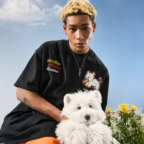 Nuthink美式小狗刺绣短袖T恤男女