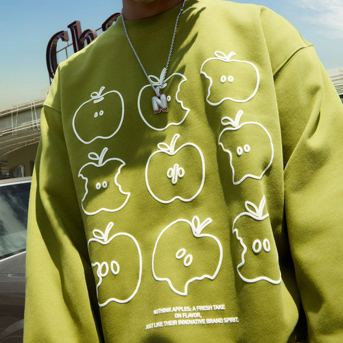 Nuthink美式复古苹果卫衣男女