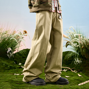 复古工装 新款 伐木裤 男2025冬季 宽松加绒加厚休闲长裤 Nuthink美式