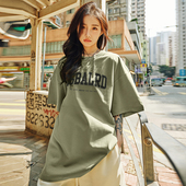 复古潮牌重磅宽松大码 Nuthink字母短袖 T恤美式 凉感男女2026年夏新