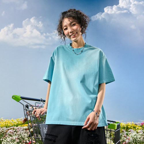Nuthink水洗喷色阿苏特染T恤男女