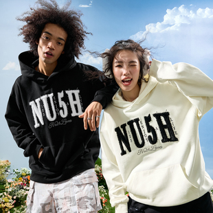 新款 Nuthink重磅刺绣字母连帽卫衣美式 复古潮牌街头男女2025冬季
