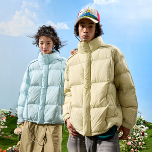 Nuthink美式 多巴胺立领羽绒服加厚保暖面包服外套男女2025冬新款