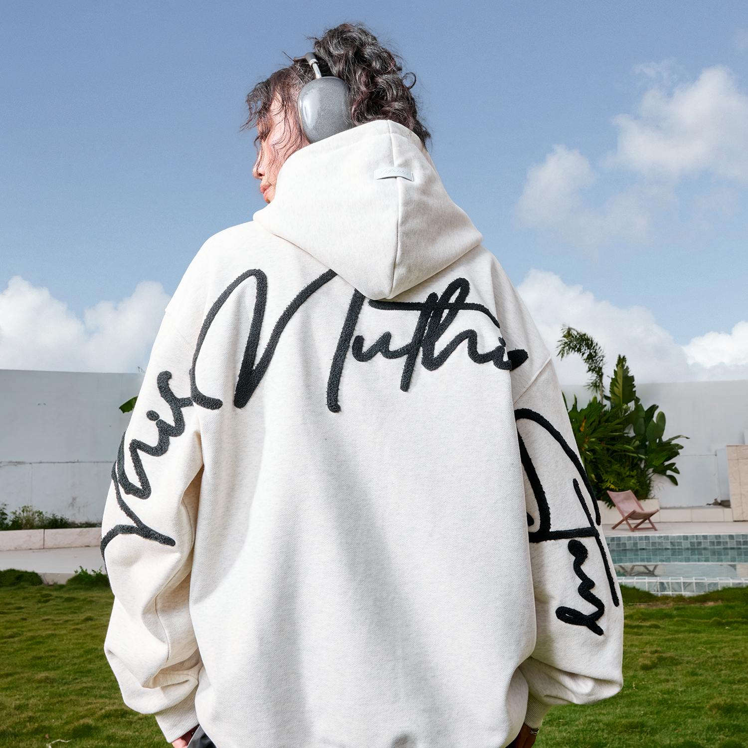 Nuthink美式重磅刺绣连帽卫衣男