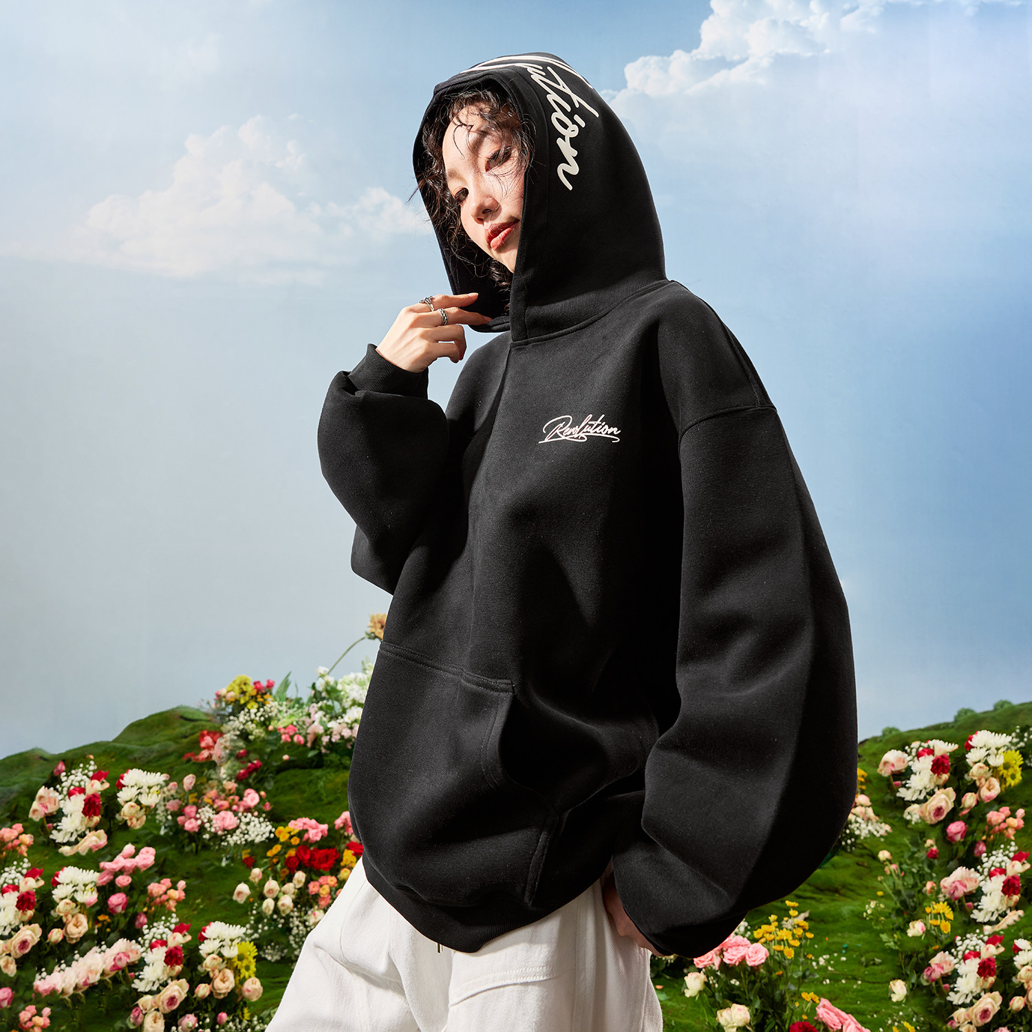 Nuthink重磅美式街头复古潮牌满印字母连帽卫衣男女新款2026年春,男装,卫衣,淘宝优惠券,粉丝福利购,淘宝优惠卷