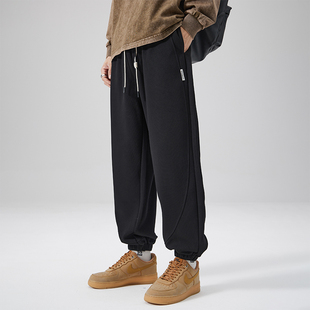 子男裤 Nuthink美式 秋保暖裤 男潮牌宽松束脚裤 街头加绒加厚长裤