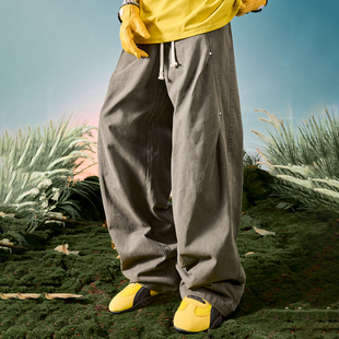 男士 裤 子薄款 Nuthink美式 2025秋新款 阔腿弯刀裤 休闲长裤 潮牌工装