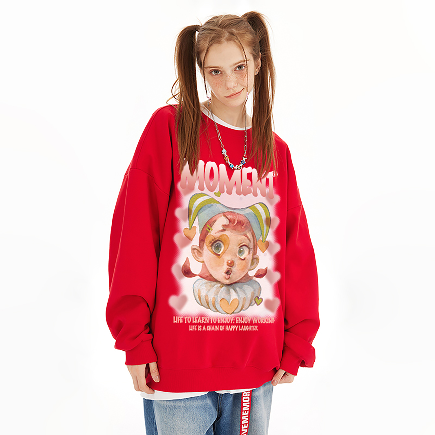 Nuthink美式小丑印花卫衣圆领