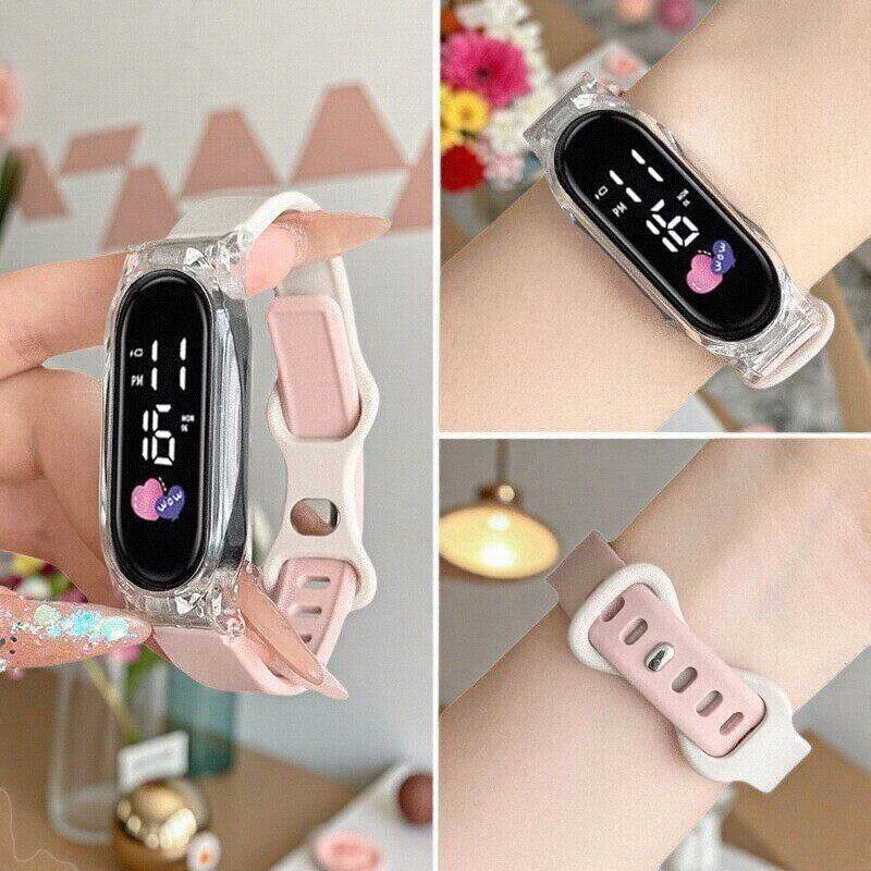 儿童手表可爱女孩只看时间专用初高中学生电子表防水防摔运动手环