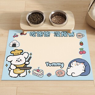 宠物猫咪专用餐垫PVC防水可擦不沾毛耐咬猫狗吃饭猫碗垫子防溅