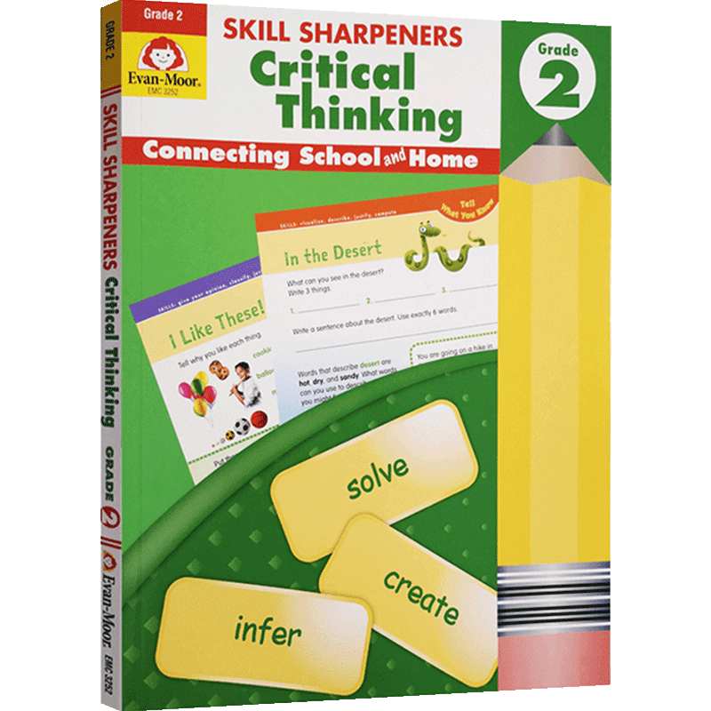 英文原版 技能铅笔刀批判性思维 2年级 Skill Sharpeners Critical Thinking Grade 2 美国加州教辅 低幼启蒙 思维训练