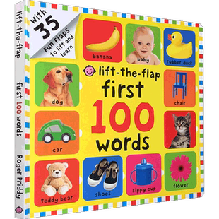 英文原版 初识单词100个 First 100 Words 翻翻书 Lift-the-Flap 低幼启蒙 儿童认知 单词学习 亲子教育 3-6岁