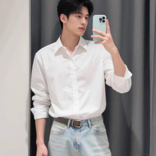 人夫感穿搭衬衫男士春秋季爆款休闲商务长袖衬衣潮流西装内搭上衣