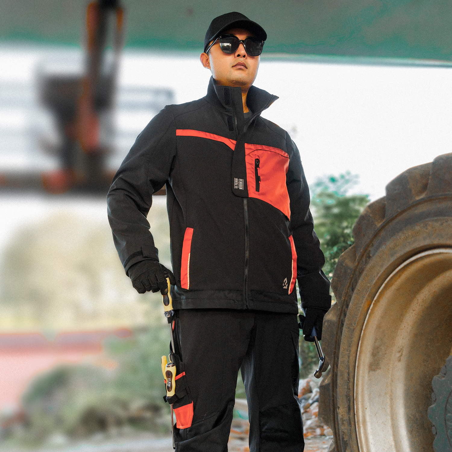 王婆瓜熔岩加绒加厚裤子冬季工作服男士爆款耐磨夹克上衣反光条