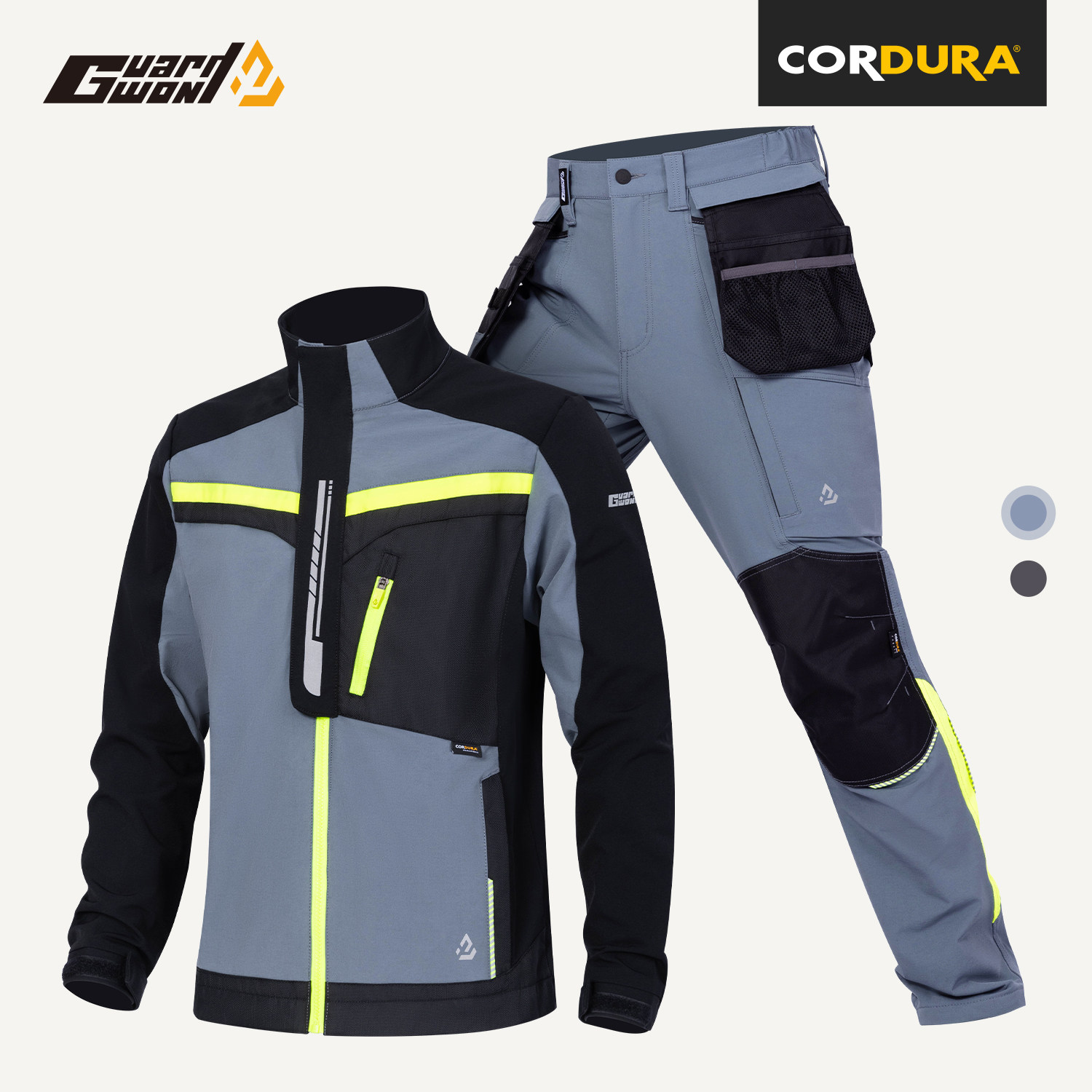工装裤男春秋尼龙弹力Cordura考杜拉耐磨工程服工作服户外骑行服