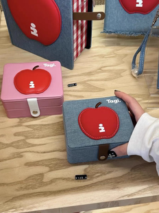 Tagi首饰盒提花双层便携旅行戒指耳钉耳环项链防氧化收纳盒箱礼物