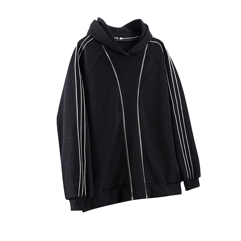 黑色连帽卫衣夹克卫衣