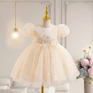 Banquet Birthday Dress for Princess Bubble Girl Sleeve