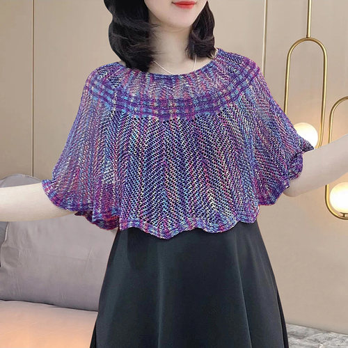春秋夏季渐变韩版女镂空披肩装饰