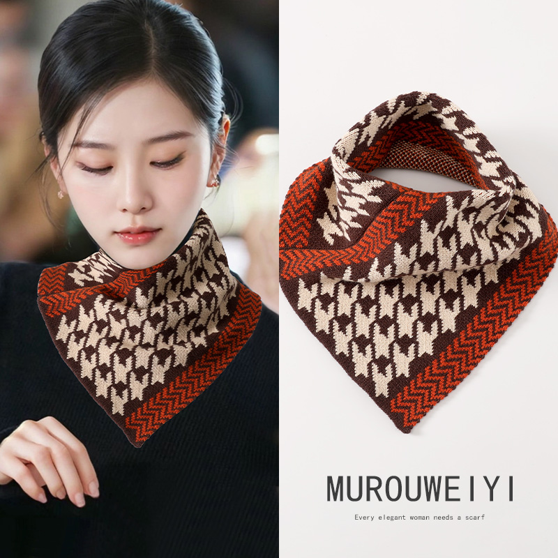 秋冬季针织韩版女套头围脖保暖
